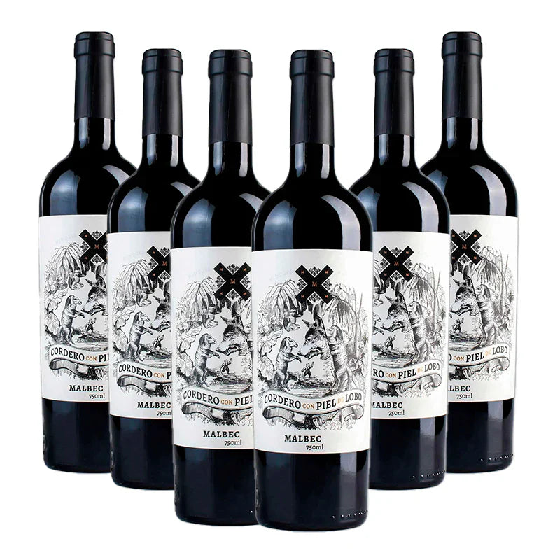 Kit 6 Garrafas Cordero com Piel de Lobo Malbec 750ml
